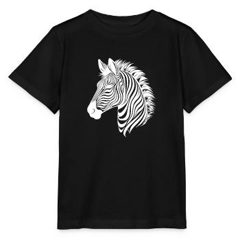 Zebra Elegant with Safari Stripe Pattern - Stanley/Stella MINI CREATOR Kids’ T-Shirt - black - Front - Mikhail (115cm)