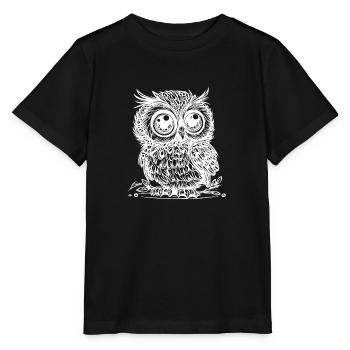 Süsse Eule - Kleiner Kauz - Stanley/Stella Kinder T-Shirt MINI CREATOR  - Schwarz - Vorne - Mikhail (115cm)