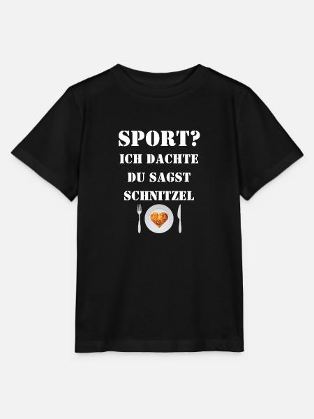 Lustig - Sport? Ich dachte, du sagst Schnitzel - Stanley/Stella Kinder T-Shirt MINI CREATOR - Schwarz
