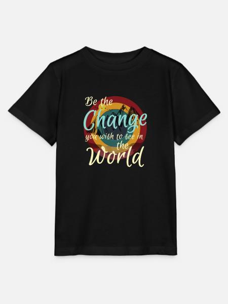 Sei die Veränderung, die du in der Welt sehen möchtest - Retro - Stanley/Stella Kinder T-Shirt MINI CREATOR  - Schwarz