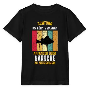 Barsch Angeln Fisch Angler Barsch angeln - Stanley/Stella Kinder T-Shirt MINI CREATOR  - Schwarz - Vorne - Mikhail (115cm)