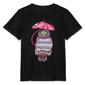 chouette au parapluie - T-shirt bio MINI CREATOR Stanley/Stella Enfant - noir - Devant - Mikhail (115cm)