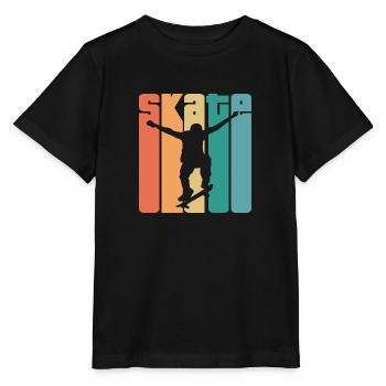 Skate Retro - Skater - Skateboard - Skateboarder - Stanley/Stella Kinder T-Shirt MINI CREATOR  - Schwarz - Vorne - Mikhail (115cm)