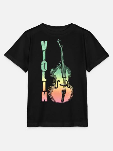 Violine Geige Instrument - Stanley/Stella Kinder T-Shirt MINI CREATOR - Schwarz