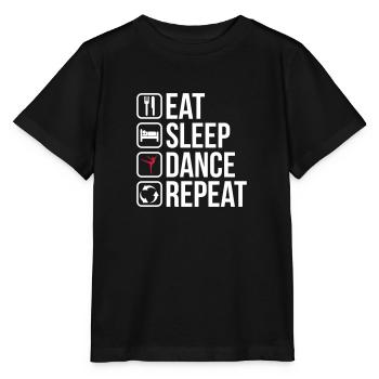 Mangez Sleep Dance Repeat - T-shirt bio MINI CREATOR Stanley/Stella Enfant - noir - Devant - Mikhail (115cm)