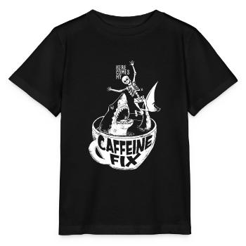 Caffeine Shark - T-shirt bio MINI CREATOR Stanley/Stella Enfant - noir - Devant - Mikhail (115cm)