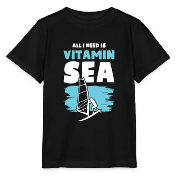 Vitamin Lake Windsurfer - Stanley/Stella MINI CREATOR Kids’ T-Shirt - black - Front - Mikhail (115cm)