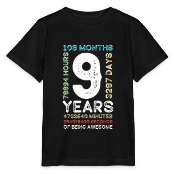 Chemise d’anniversaire de 9e anniversaire, cadeau d’anniversaire de 9 ans - T-shirt bio MINI CREATOR Stanley/Stella Enfant - noir - Devant - Mikhail (115cm)