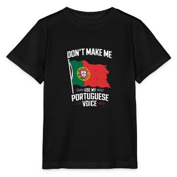 Portuguese Voice - Stanley/Stella MINI CREATOR Kids’ T-Shirt - black - Front - Mikhail (115cm)