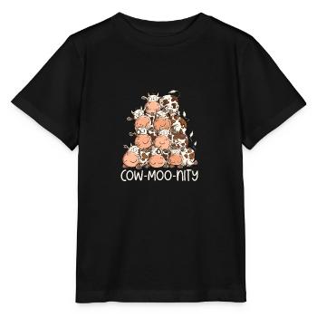 Drôle de vache pile I Coe-MUH-nity jeu de mots de la communauté - T-shirt bio MINI CREATOR Stanley/Stella Enfant - noir - Devant - Mikhail (115cm)