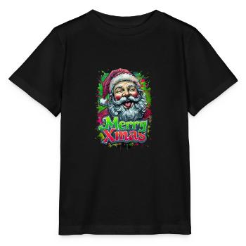 Merry Xmas Funny Santa - Stanley/Stella MINI CREATOR Kids’ T-Shirt - black - Front - Mikhail (115cm)
