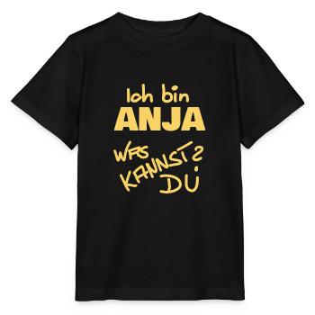 Ich heiße Anja - Stanley/Stella Kinder T-Shirt MINI CREATOR  - Schwarz - Vorne - Mikhail (115cm)