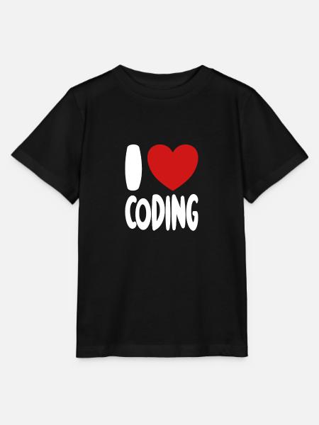 I Love Coding - Programmierer T-Shirt - Stanley/Stella Kinder T-Shirt MINI CREATOR  - Schwarz