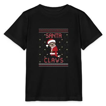 Ugly Christmas Sloth Funny Cute Gift & Present - Stanley/Stella MINI CREATOR Kids’ T-Shirt - black - Front - Mikhail (115cm)
