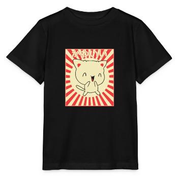 Japanese Kitty - Stanley/Stella MINI CREATOR Kids’ T-Shirt - black - Front - Mikhail (115cm)