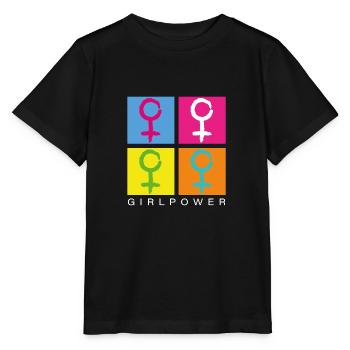 Égalité femmes-puissance symbole vintage - T-shirt bio MINI CREATOR Stanley/Stella Enfant - noir - Devant - Mikhail (115cm)