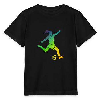 Frauenfußball Fußballspielerin - Stanley/Stella Kinder T-Shirt MINI CREATOR  - Schwarz - Vorne - Mikhail (115cm)