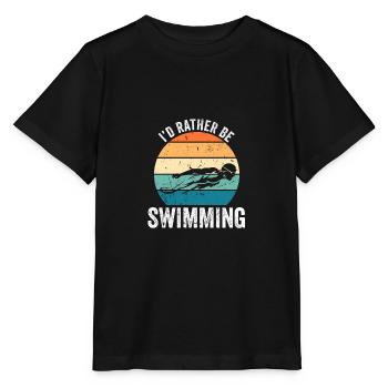 Swimming swimming club competitive swimming - Stanley/Stella MINI CREATOR Kids’ T-Shirt - black - Front - Mikhail (115cm)
