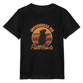 Groundhogs Dig Poke Bowls Fun Design for Foodies - Stanley/Stella MINI CREATOR Kids’ T-Shirt - black - Front - Mikhail (115cm)