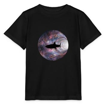 Requin galaxie - T-shirt bio MINI CREATOR Stanley/Stella Enfant - noir - Devant - Mikhail (115cm)
