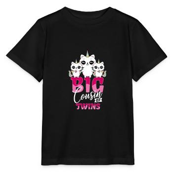 Grand cousin de jumeaux grossesse bébé - T-shirt bio MINI CREATOR Stanley/Stella Enfant - noir - Devant - Mikhail (115cm)
