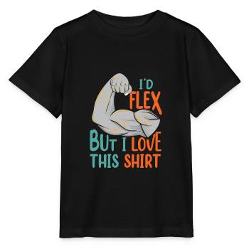 I'd Flex Funny Gym Bodybuilder Weightlifter - Stanley/Stella Kinder T-Shirt MINI CREATOR  - Schwarz - Vorne - Mikhail (115cm)