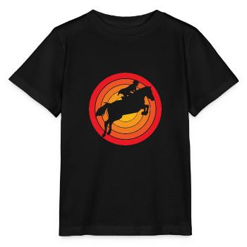 Dressur Dressurpferd Dressurreiter - Stanley/Stella Kinder T-Shirt MINI CREATOR  - Schwarz - Vorne - Mikhail (115cm)