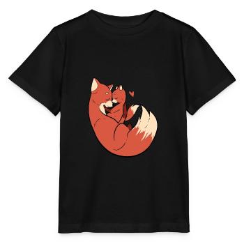Fox Cuddle ami ou petite amie cadeau - T-shirt bio MINI CREATOR Stanley/Stella Enfant - noir - Devant - Mikhail (115cm)