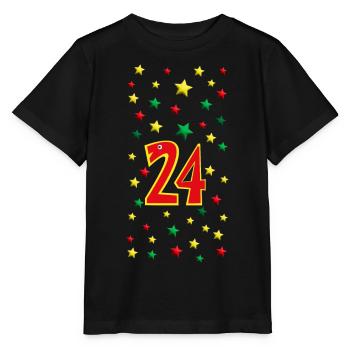 24.Geburtstag oder Weihnachten mit vielen Sternen. - Stanley/Stella Kinder T-Shirt MINI CREATOR  - Schwarz - Vorne - Mikhail (115cm)