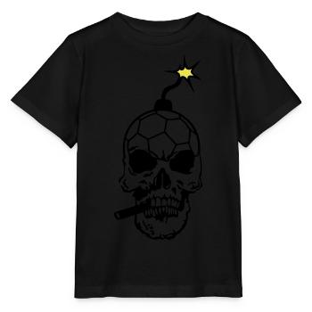 Tod Kopf Schädel Bombe Handball tot head4 - Stanley/Stella Kinder T-Shirt MINI CREATOR  - Schwarz - Vorne - Mikhail (115cm)