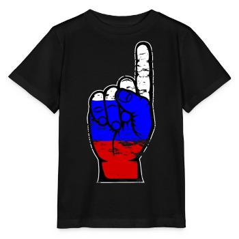 Drapeau russe numéro 1 utilisé - T-shirt bio MINI CREATOR Stanley/Stella Enfant - noir - Devant - Mikhail (115cm)