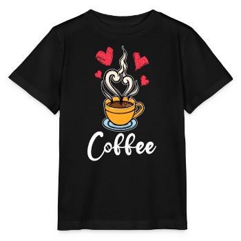 Caféine Café Boire Buveur de café Dicton - T-shirt bio MINI CREATOR Stanley/Stella Enfant - noir - Devant - Mikhail (115cm)