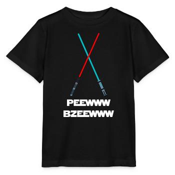 peewww bzeewww drôle de sabre laser conception de mots lumineux - T-shirt bio MINI CREATOR Stanley/Stella Enfant - noir - Devant - Mikhail (115cm)