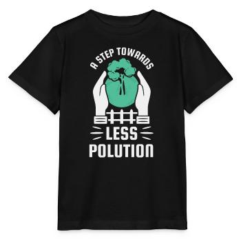 Schritt Richtung Weniger Verschmutzung - Stanley/Stella Kinder T-Shirt MINI CREATOR  - Schwarz - Vorne - Mikhail (115cm)