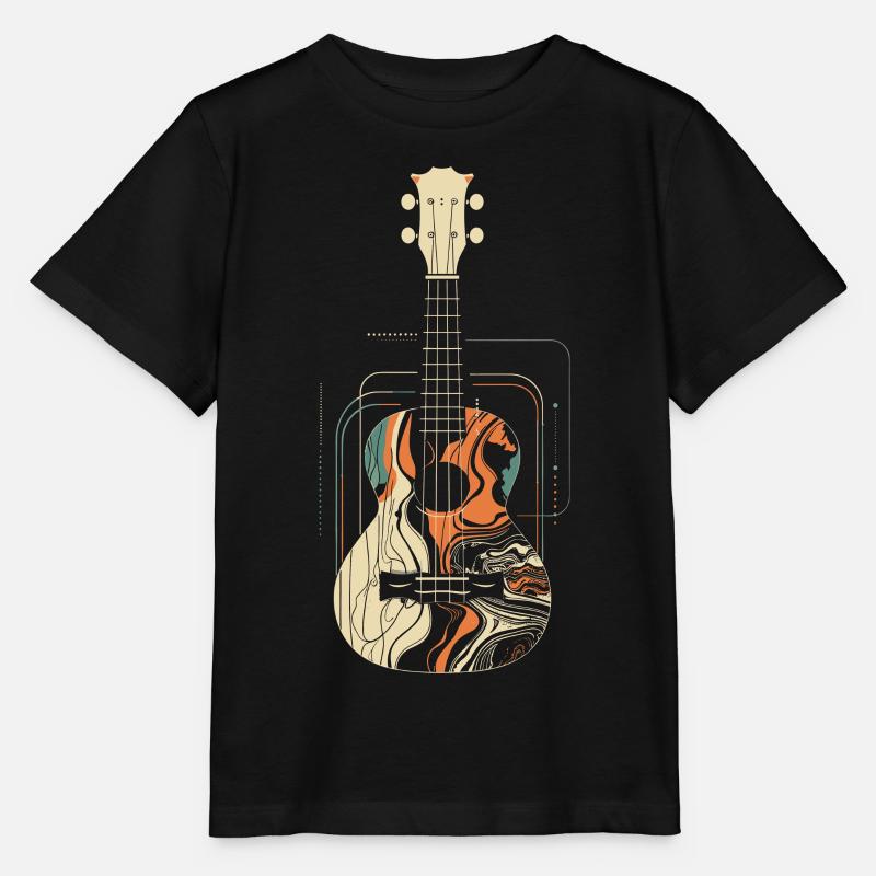 Ukulele Grafik - Stanley/Stella Kinder T-Shirt MINI CREATOR  - Schwarz