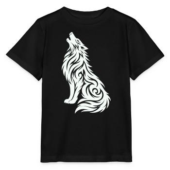 Wolf Tribal - Stanley/Stella Kinder T-Shirt MINI CREATOR  - Schwarz - Vorne - Mikhail (115cm)