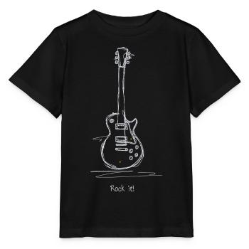 Chalk Guitar Rock Motif - Stanley/Stella MINI CREATOR Kids’ T-Shirt - black - Front - Mikhail (115cm)