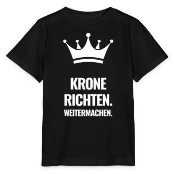 Krone Richten. Weitermachen. - Stanley/Stella Kinder T-Shirt MINI CREATOR  - Schwarz - Vorne - Mikhail (115cm)