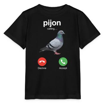 Pijon Calling Écran de pigeon drôle par hasard - T-shirt bio MINI CREATOR Stanley/Stella Enfant - noir - Devant - Mikhail (115cm)