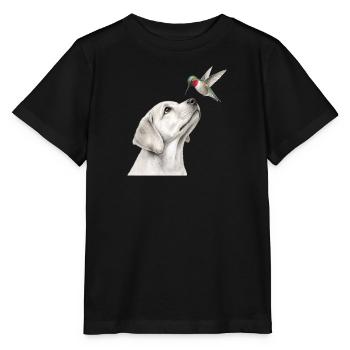 Motif des chiens crayons du colibri labrador - T-shirt bio MINI CREATOR Stanley/Stella Enfant - noir - Devant - Mikhail (115cm)
