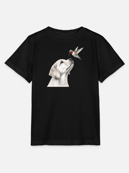 Labrador Kolibri Bleistift Hunde Motiv - Stanley/Stella Kinder T-Shirt MINI CREATOR - Schwarz