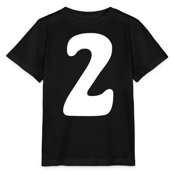 Zwei: Minimalistische Ziffer 2 | Zweiter - Stanley/Stella Kinder T-Shirt MINI CREATOR  - Schwarz - Vorne - Mikhail (115cm)