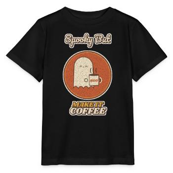 Gruselig, aber mach es Kaffee-Geist - Stanley/Stella Kinder T-Shirt MINI CREATOR  - Schwarz - Vorne - Mikhail (115cm)
