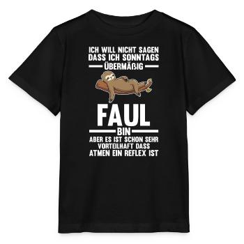 Faultier Faul Faule Geschenk - Stanley/Stella Kinder T-Shirt MINI CREATOR  - Schwarz - Vorne - Mikhail (115cm)