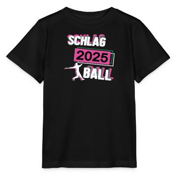 Schlagball 2025 Schlagballerin Schlagballspielerin - Stanley/Stella Kinder T-Shirt MINI CREATOR  - Schwarz - Vorne - Mikhail (115cm)