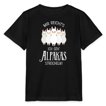 Mir Reichts Ich Geh Alpakas Streicheln - Stanley/Stella Kinder T-Shirt MINI CREATOR  - Schwarz - Vorne - Mikhail (115cm)