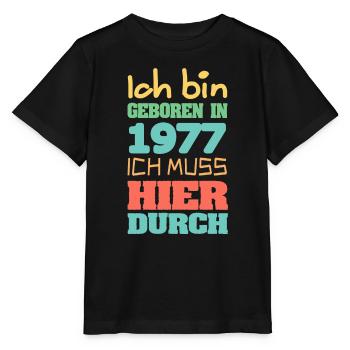 geboren 1977 - Stanley/Stella Kinder T-Shirt MINI CREATOR  - Schwarz - Vorne - Mikhail (115cm)