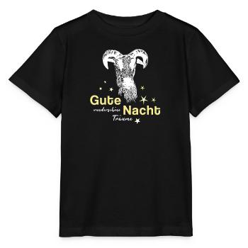 Mouton bélier bonne nuit - T-shirt bio MINI CREATOR Stanley/Stella Enfant - noir - Devant - Mikhail (115cm)