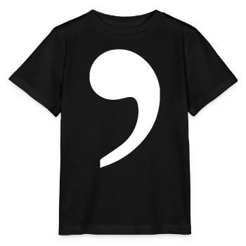 virgule blanc tendance idée cadeau ponctuation - T-shirt bio MINI CREATOR Stanley/Stella Enfant - noir - Devant - Mikhail (115cm)