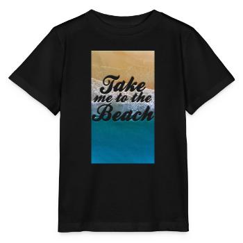 Emmenez-moi à la plage - Bring mich zum Strand - T-shirt bio MINI CREATOR Stanley/Stella Enfant - noir - Devant - Mikhail (115cm)